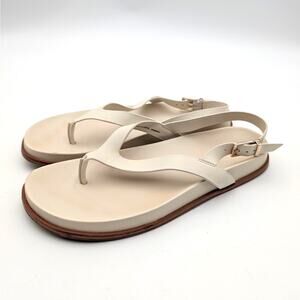 Open Edit Delphi Thong Sandal Women's Adjustable Ivory Cream Size US9M EU39.5